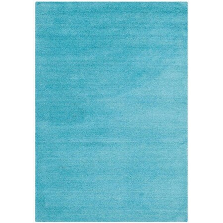 Safavieh 8 ft. x 8 ft. Square- Shag Himalaya Turquoise Hand Loomed Rug HIM610A-8SQ